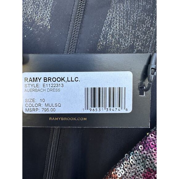 NWT Ramy Brook Auerbach Multicolor All Over Sequin Ruched Mini Dress Sz 10 $795 - Picture 13 of 16